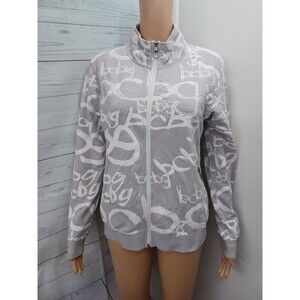 BCBG  MAXAZRIA Jacket Men Sz M Full Zip Spell Out Studded
